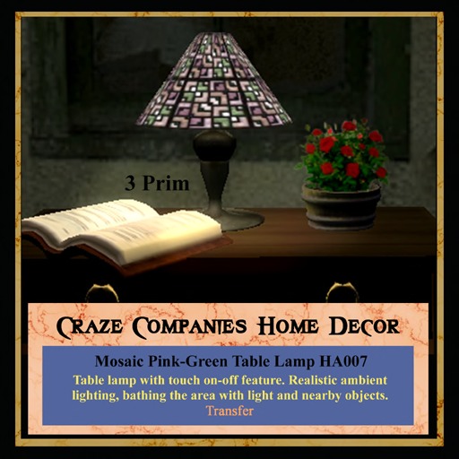 Mosaic Pink-Green Table Lamp