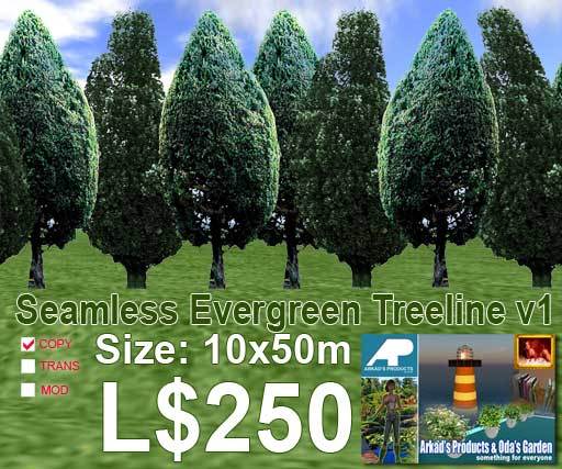Seamless Evergreen Treeline Privacy Screen v1