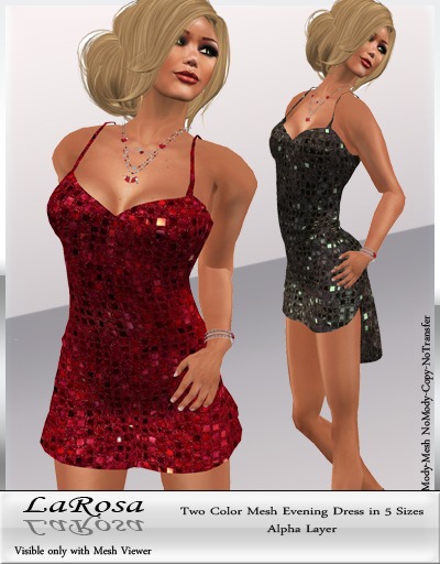 LaRosa Mesh Evening Dress Two Color Demo