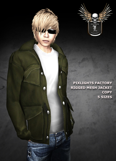 PIXLIGHTS JACKET KHAKI-WHITE