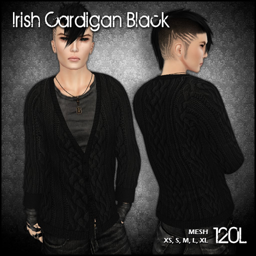 [ SAKIDE ] Irish Cardigan Black