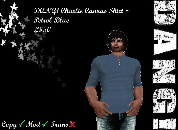 DANG! Charlie Canvas Shirt ~ Petrol Blue