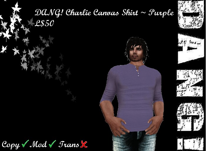 DANG! Charlie Canvas Shirt ~ Purple