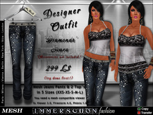BodyCult Mesh Designer Outfit Diamonds silver