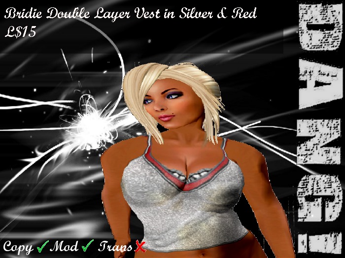 DANG! Bridie Double Layer Vest (Silver & Red)