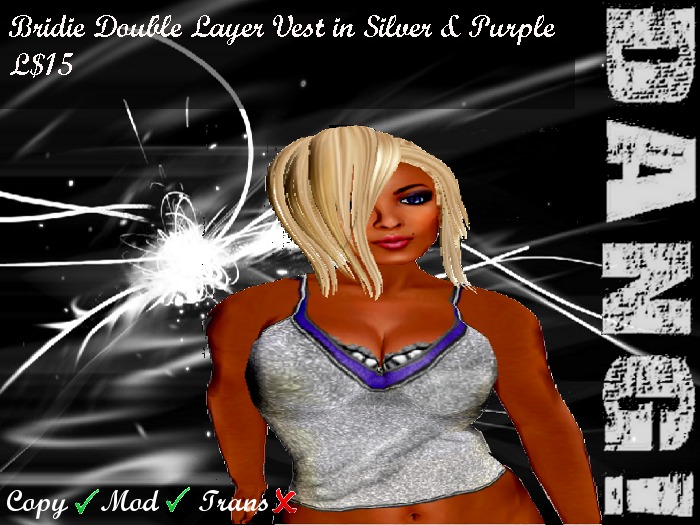 DANG! Bridie Double Layer Vest (Silver & Purple)