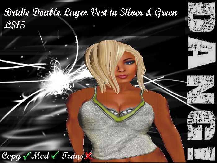 DANG! Bridie Double Layer Vest (Silver & Green)