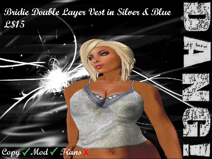 DANG! Bridie Double Layer Vest (Silver & Blue)