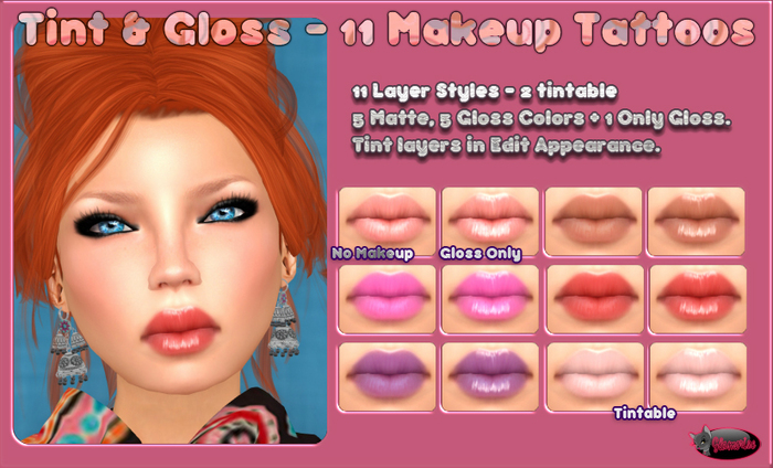 .:Glamorize:. Tint & Gloss - 11 Layers (5 Tints, 5 Tints With Gloss, 1 Plain Gloss [2 Tintable])