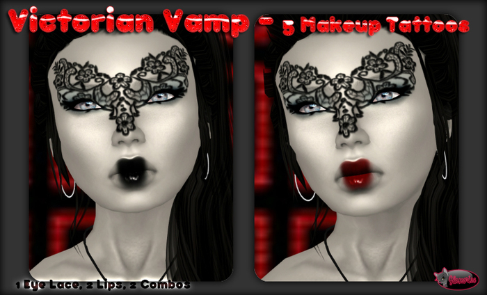 .:Glamorize:. Victorian Vamp - 2 Lips, 1 Eye/Lace Layer + 2 Combos