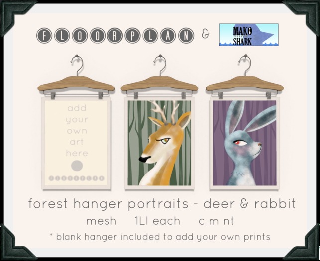 floorplan. - forest hanger portraits deer/rabbit [ boxed ]