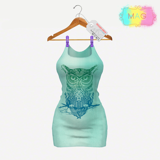 [MAG] Mesh Dress - Aqua Owl