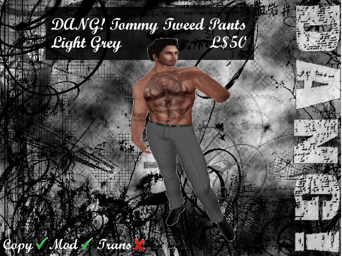 DANG! Tommy ~ Formal Tweed Trousers ~ Light Grey