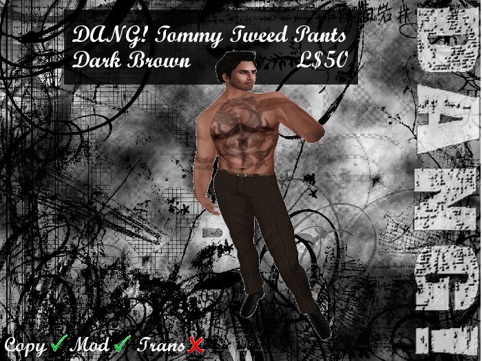DANG! Tommy ~ Formal Tweed Trousers ~ Dark Brown
