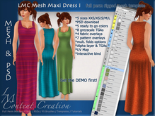 LMC Mesh Templates - Maxi Dress I - Fully rigged mesh summer dress