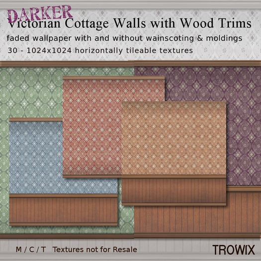 Trowix - Victorian Cottage Walls w/ Trims - Darker Textures
