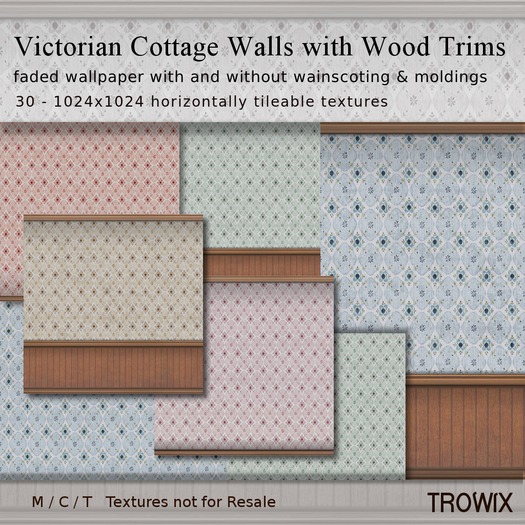 Trowix - Victorian Cottage Walls w/ Trims - Light Textures