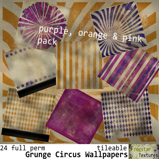 Frogstar  - 24 Grunge Circus Wallpapers: Purple, Orange & Pink Pack