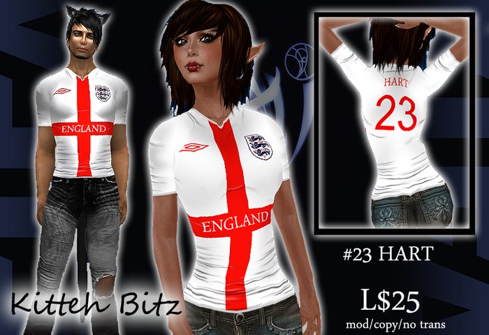 ::Kitteh Bitz:: England 2010 Shirt (#23 HART)