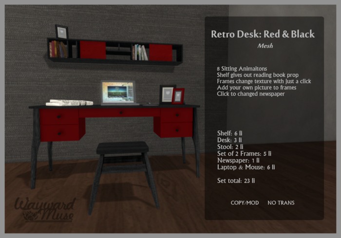 [WM] Retro Desk Set: Red & Black