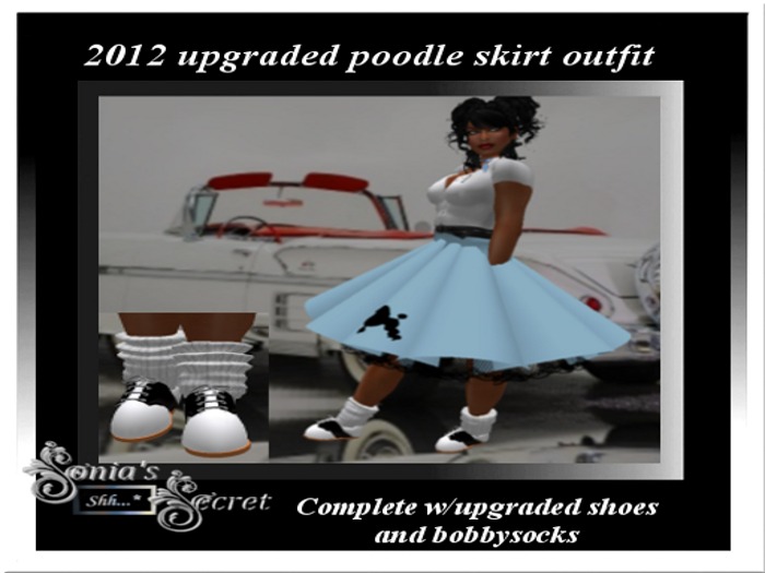 POODLE SKIRT OUTFIT (Upgraded)  Complete with shoes  - BLUE 