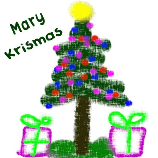 Christmas Tree Drawing Wall Art