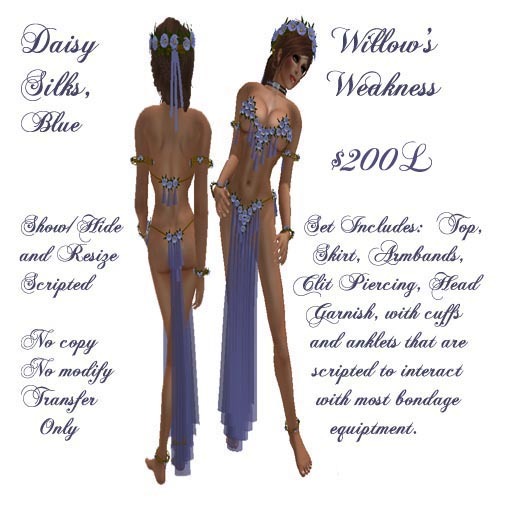 Daisy Silks, Show/Hide Blue *REDUCED*