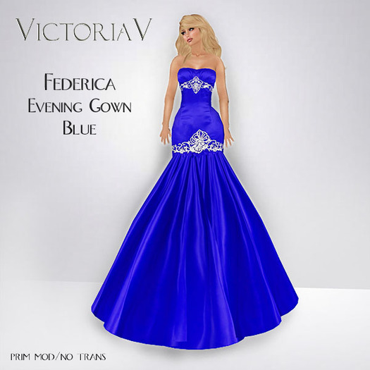 VictoriaV - Federica Evening Gown Blue