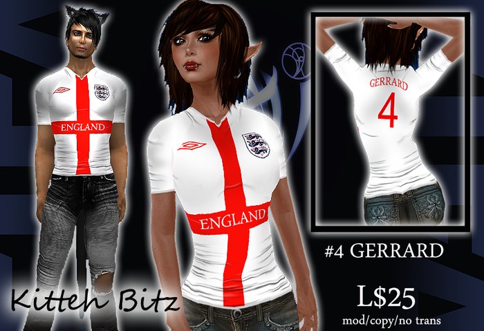 ::Kitteh Bitz:: England 2010 Shirt (#4 GERRARD)