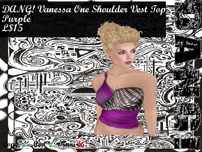 DANG! Vanessa ~ One-Shoulder Top ~ Purple