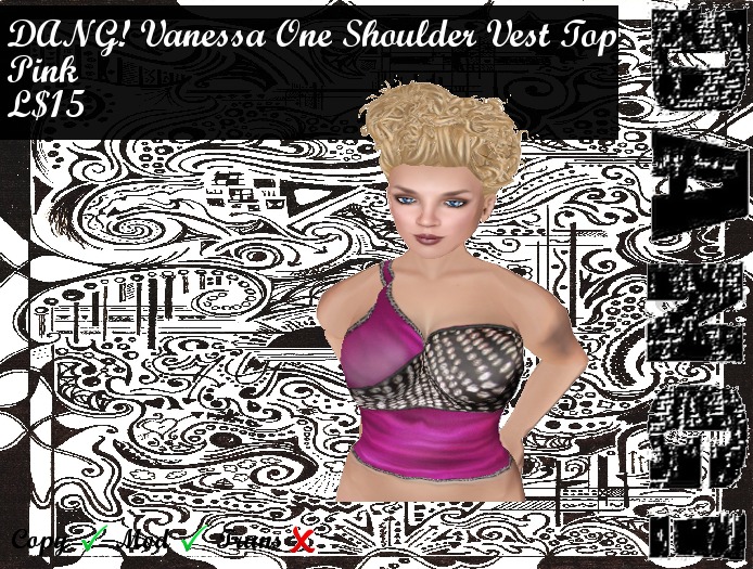 DANG! Vanessa ~ One-Shoulder Top ~ Pink