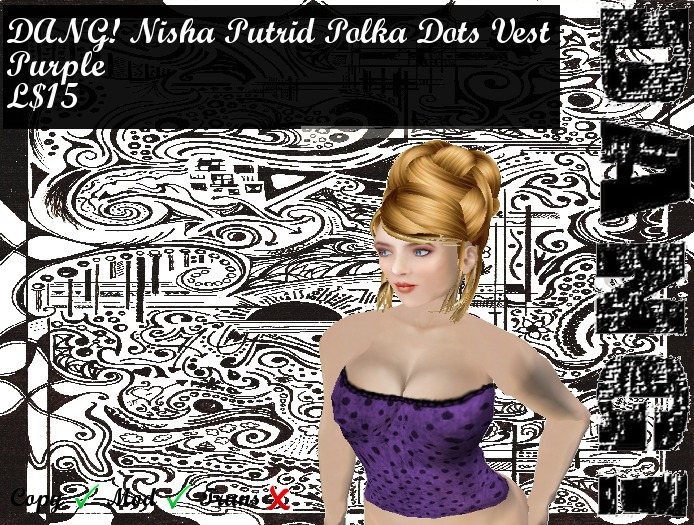 DANG! Nisha ~ Putrid Polka Dots Top ~ Purple