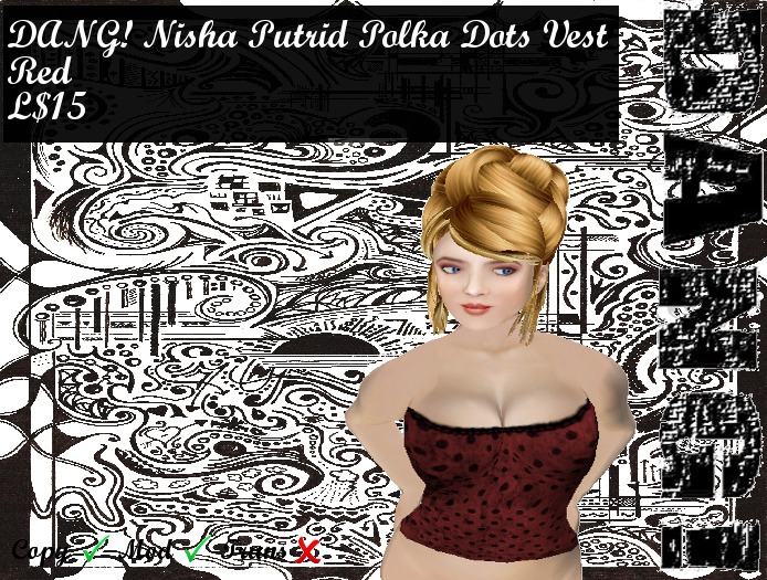 DANG! Nisha ~ Putrid Polka Dots Top ~ Red