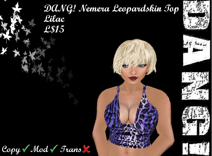 DANG! Nemera ~ Low Cut Leopardskin Top ~ Lilac