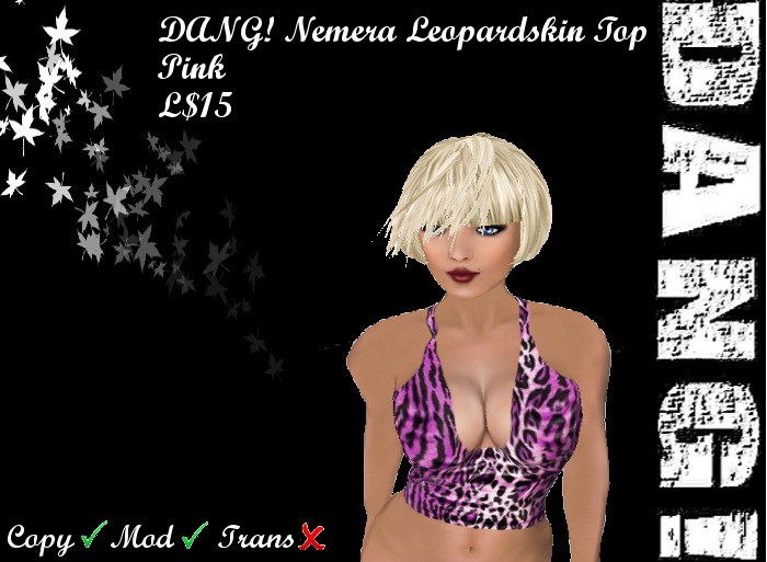 DANG! Nemera ~ Low Cut Leopardskin Top ~ Pink