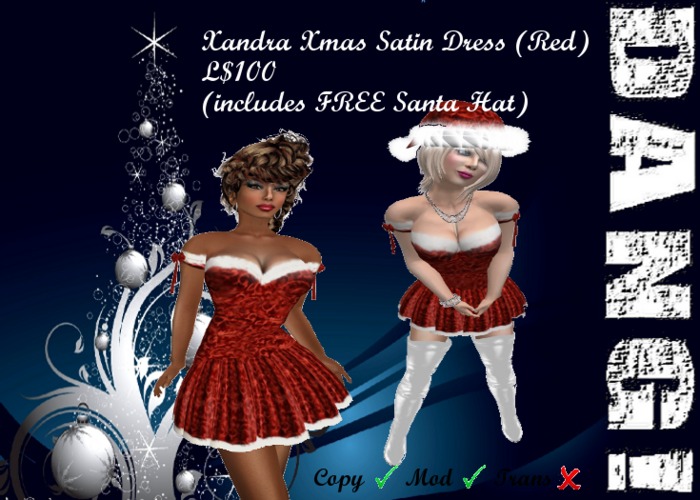 DANG! Xandra ~ Satin Xmas Dress Outfit ~ Red