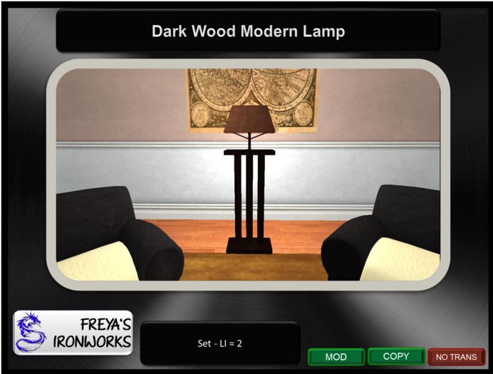 Dark Wood Modern Lamp - Freya's Ironworks