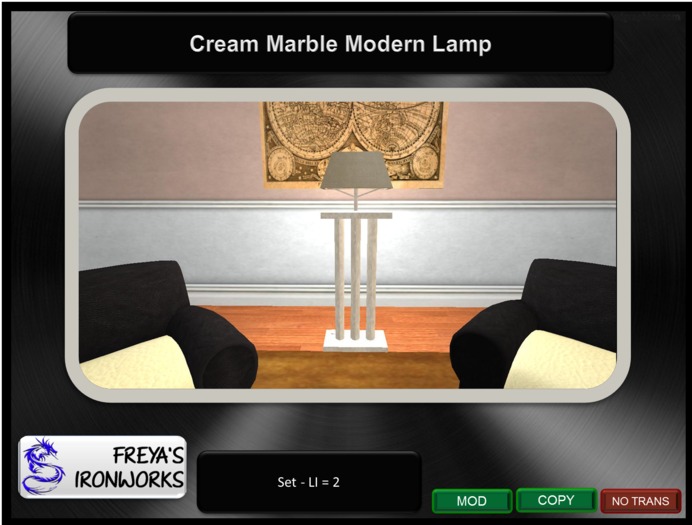 Cream Marble Modern Lamp - Freya's Ironworks