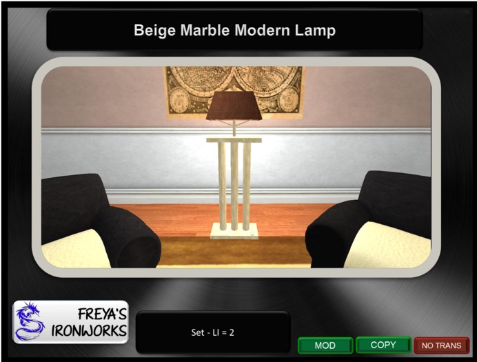 Beige Marble Modern Lamp - Freya's Ironworks