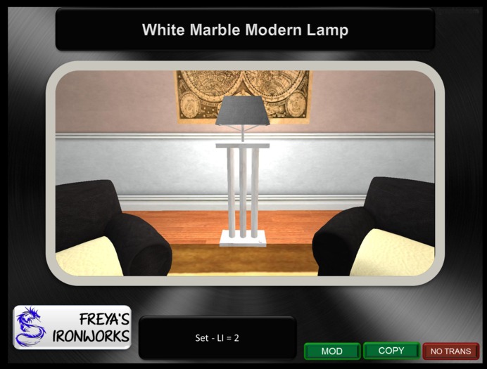 White Marble Modern Lamp - Freya's Ironworks