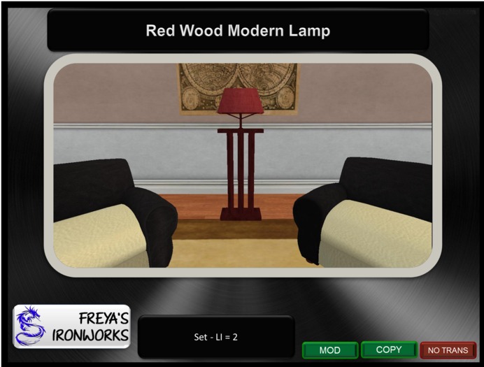 Red Wood Modern Lamp - Freya's Ironworks