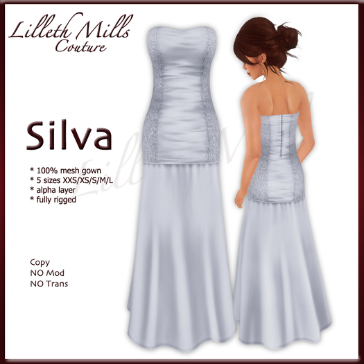 LMC SILVA - fully Rigged Mesh Gown - MAUVE
