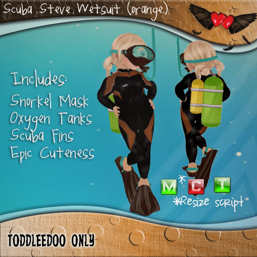 .:[AMAME]:. Kids Toddleedoo Scuba Steve Wetsuit (orange)