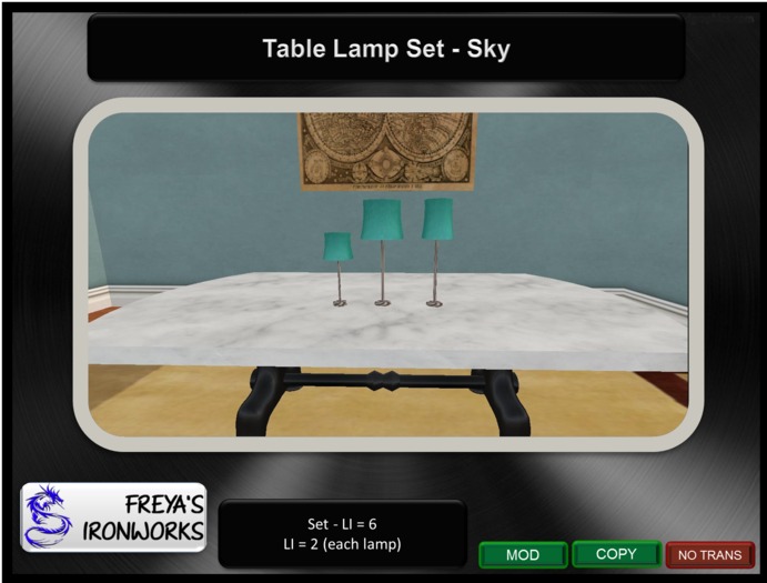 Sky Table Lamp Set - Freya's Ironworks