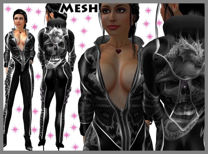 K&L Catsuit Reaper Black Mesh