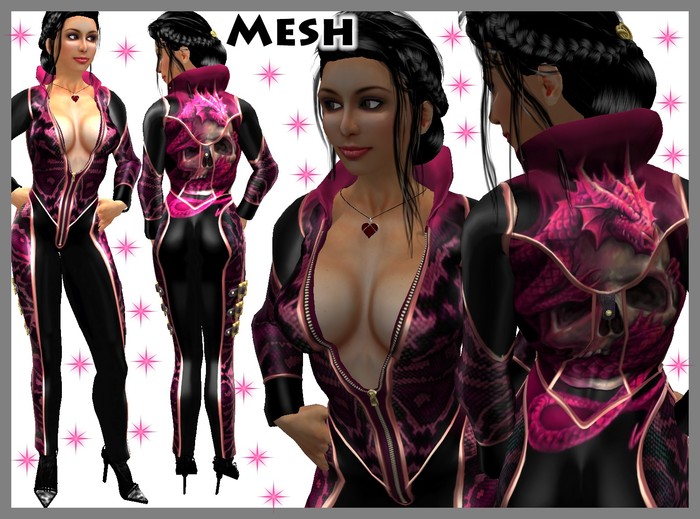 K&L Catsuit Reaper pink Mesh