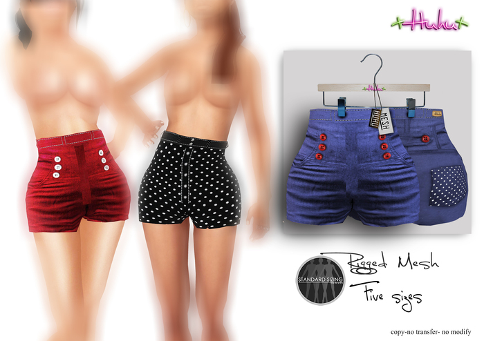 +HUHU+ Pin Up Short jeans violet