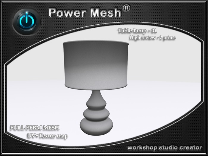 - { POWER MESH } - Full Perm Table-Lamp-01 