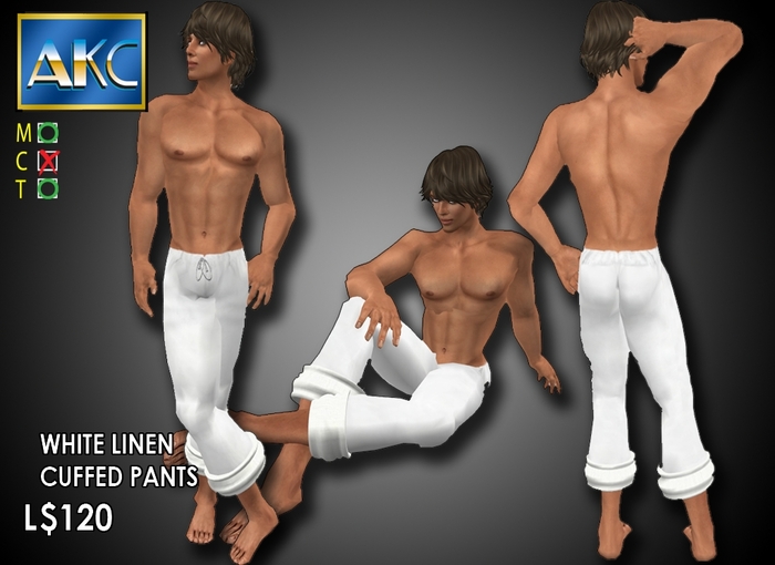 AKC White Linen Pants Bag