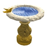 Birdbath with Bird and Animated Water 2 Prims by H&G